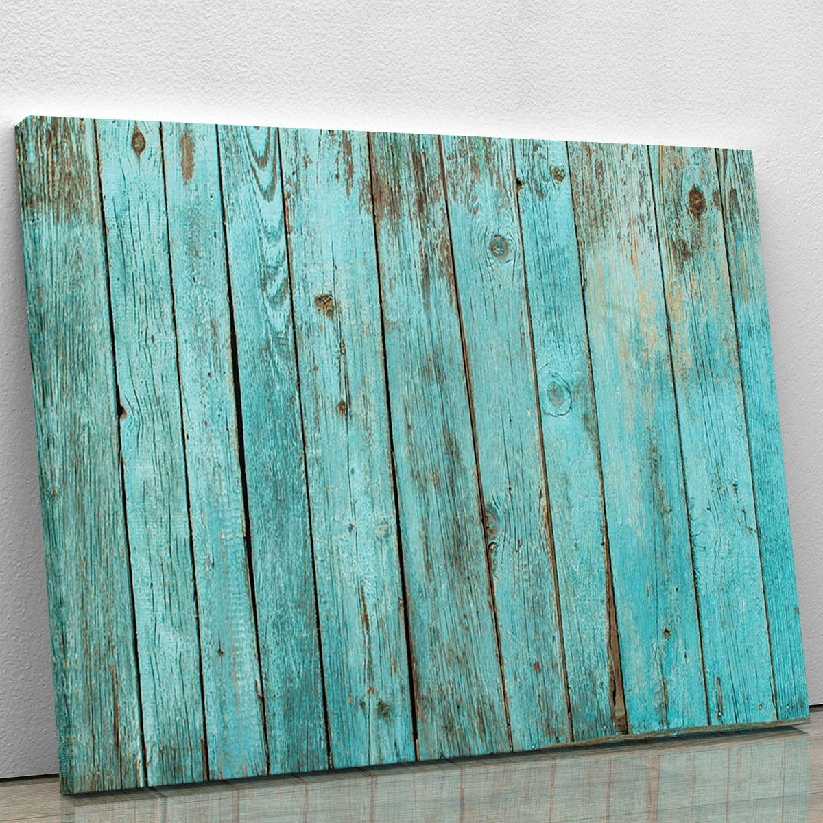 Battered old wooden blue Canvas Print or Poster