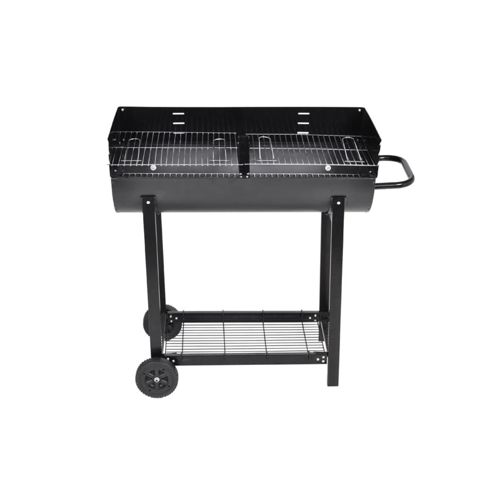 Classic Charcoal Barbecue with Two Grills and Mobility Wheels