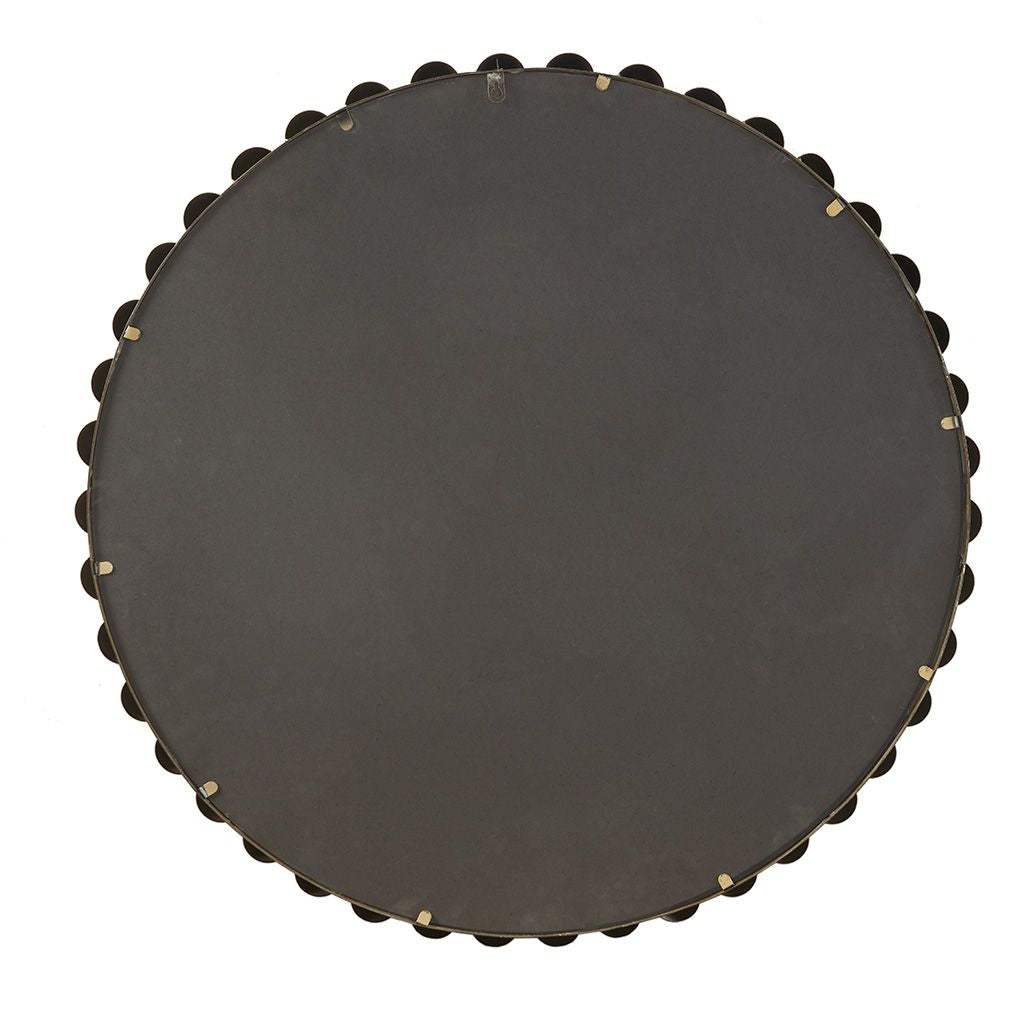 Antique Gold Beaded Round Wall Mirror
