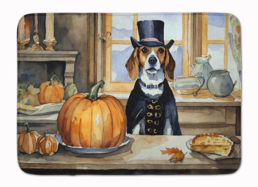 Beagle Fall Pumpkins Cushioned Kitchen Mat