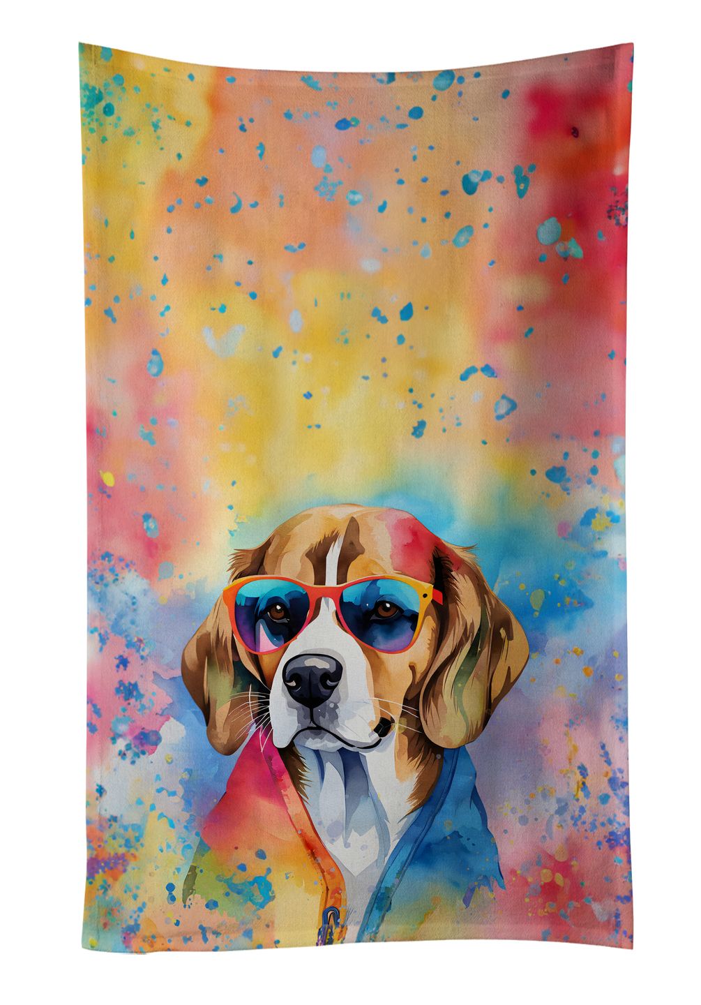 Beagle Hippie Dawg Decorative Kitchen Towel