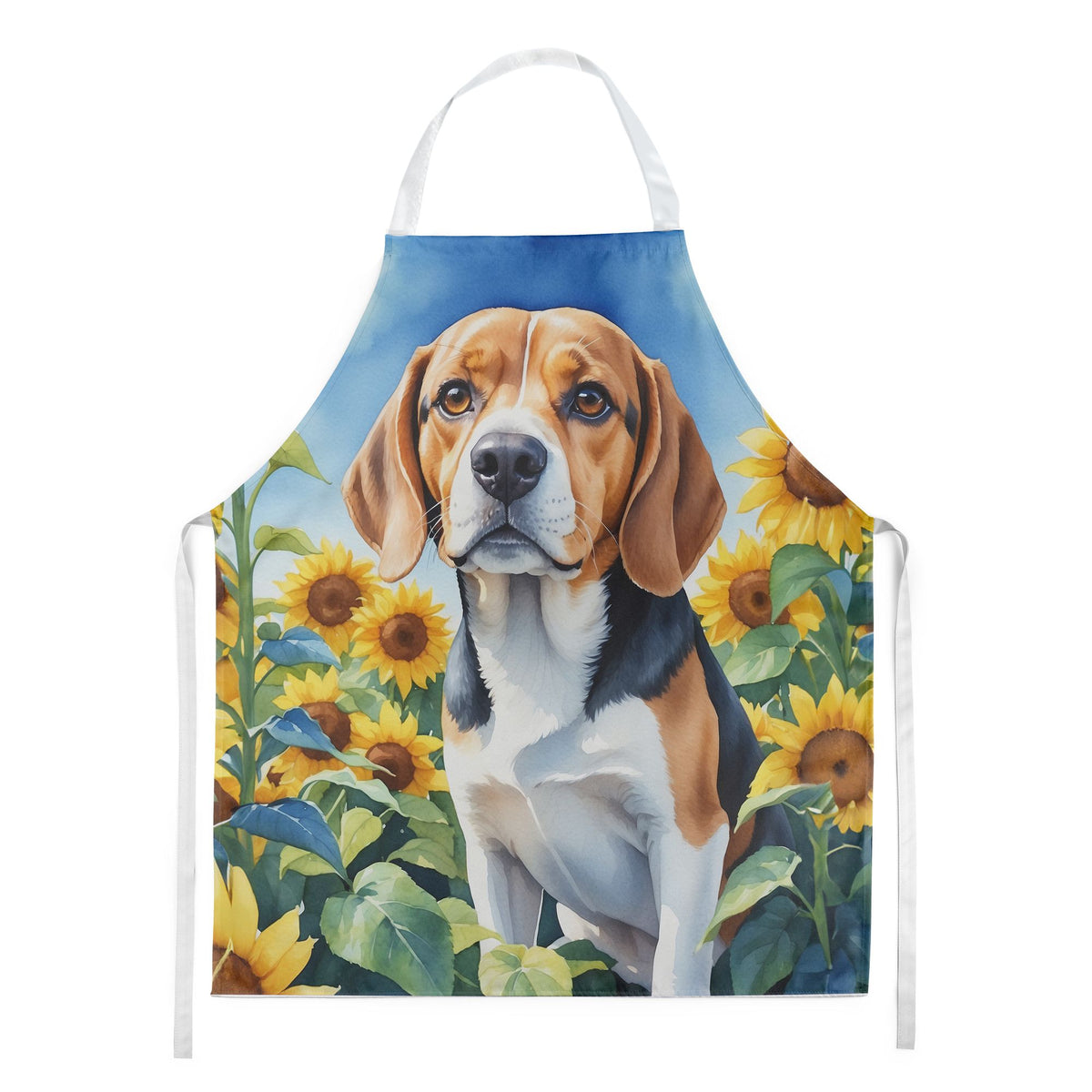 Beagle in Sunflowers Bib Apron