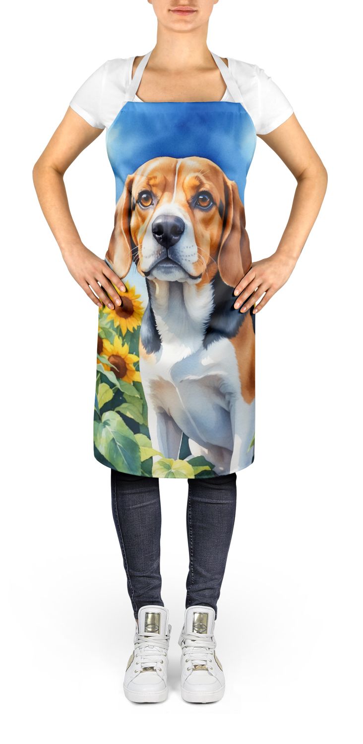 Beagle in Sunflowers Bib Apron