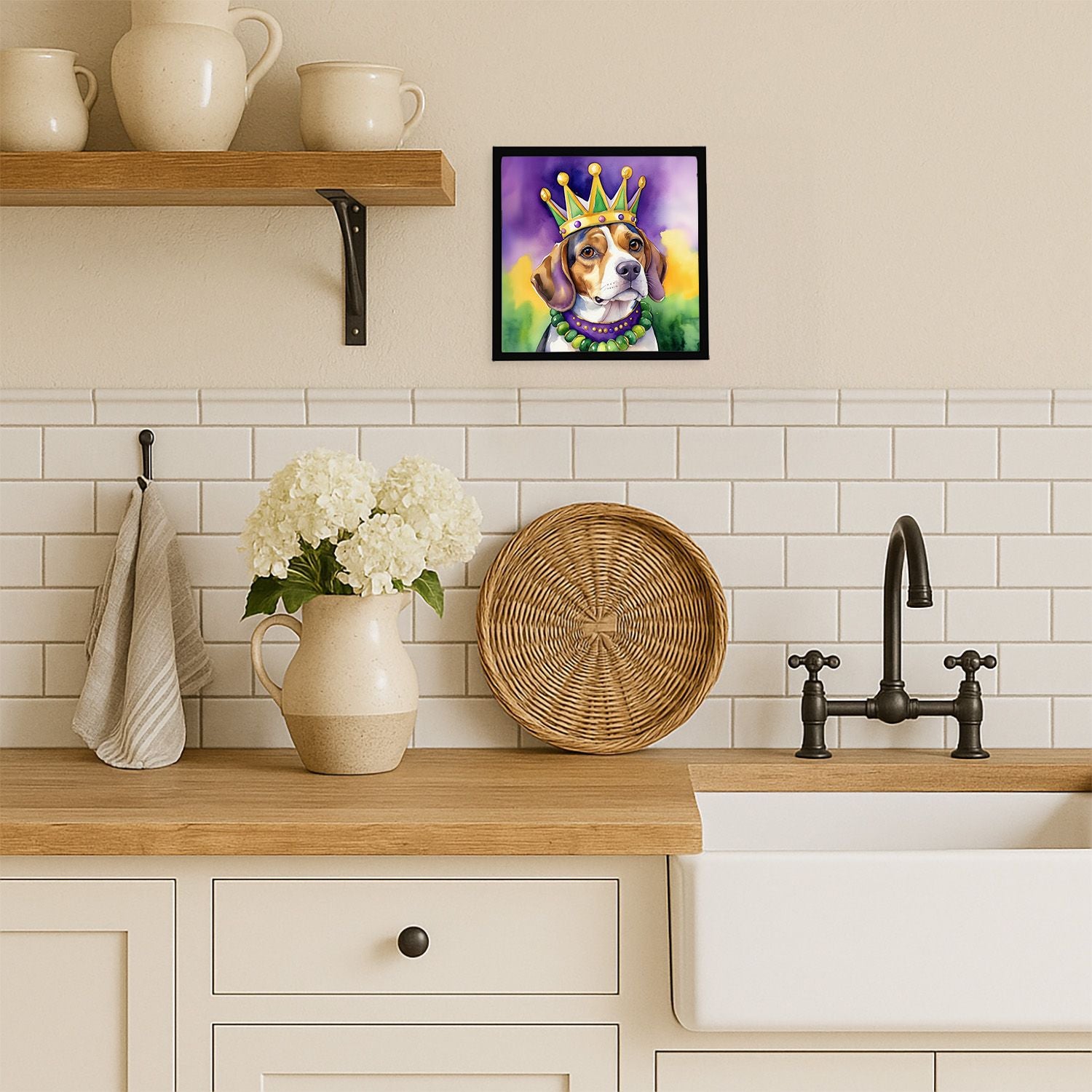Framed Metal Print Wall Art, Square, Ready to Hang for Bathroom or Kitchen