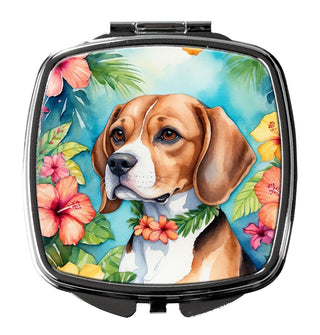 Beagle Luau Compact Mirror Decorative Travel Makeup Mirror for Women Girls Gifts Pocket