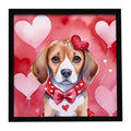 Beagle My Valentine Framed Metal Wall Art