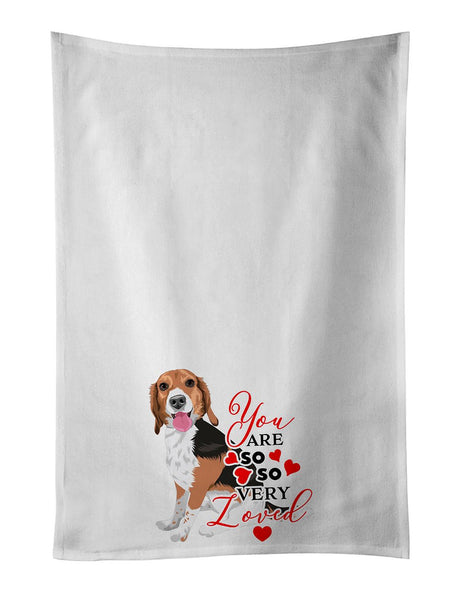 Beagle So Loved Valentine's Kitchen Towel Pair