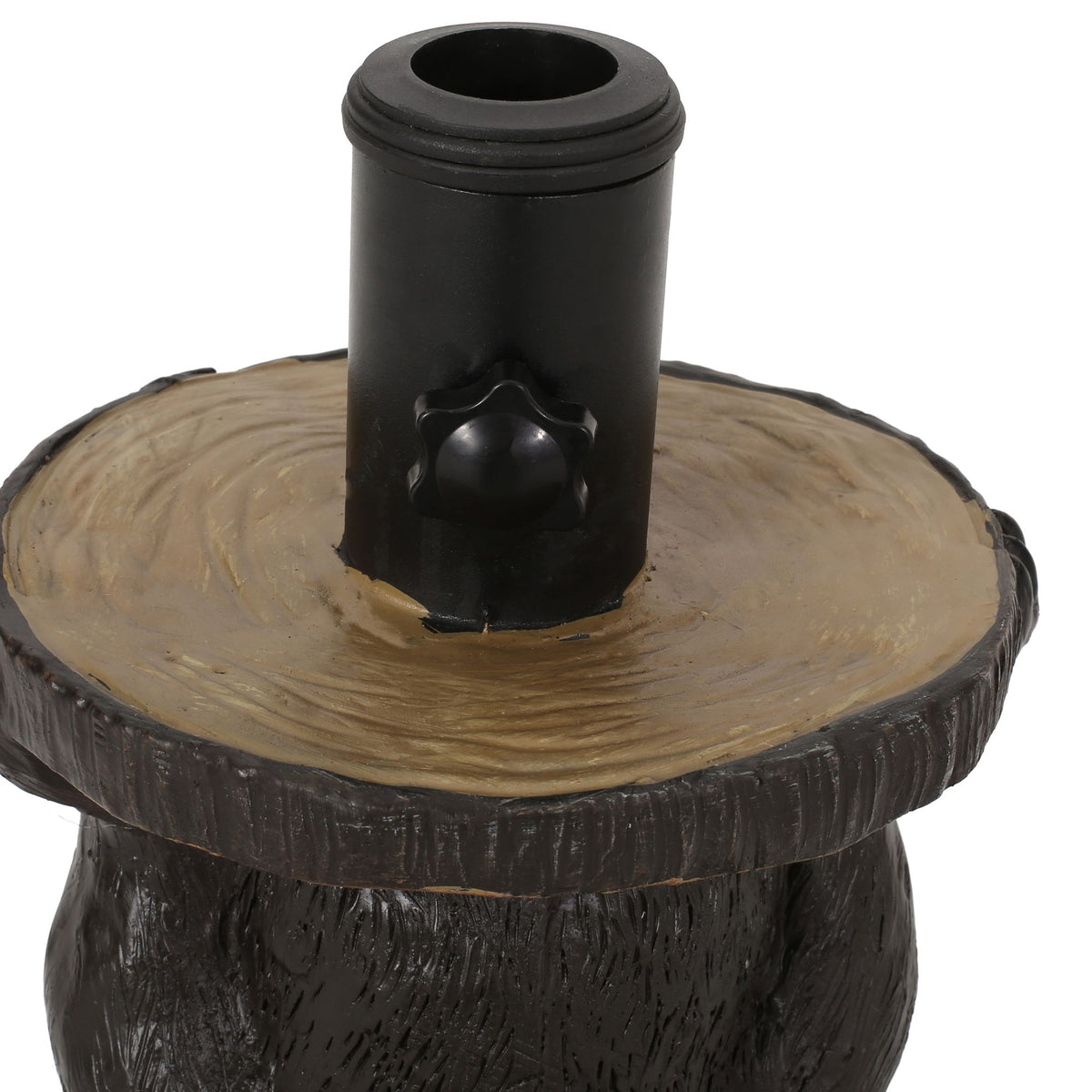 Dark Brown Bear Umbrella Base with Handcrafted Detail