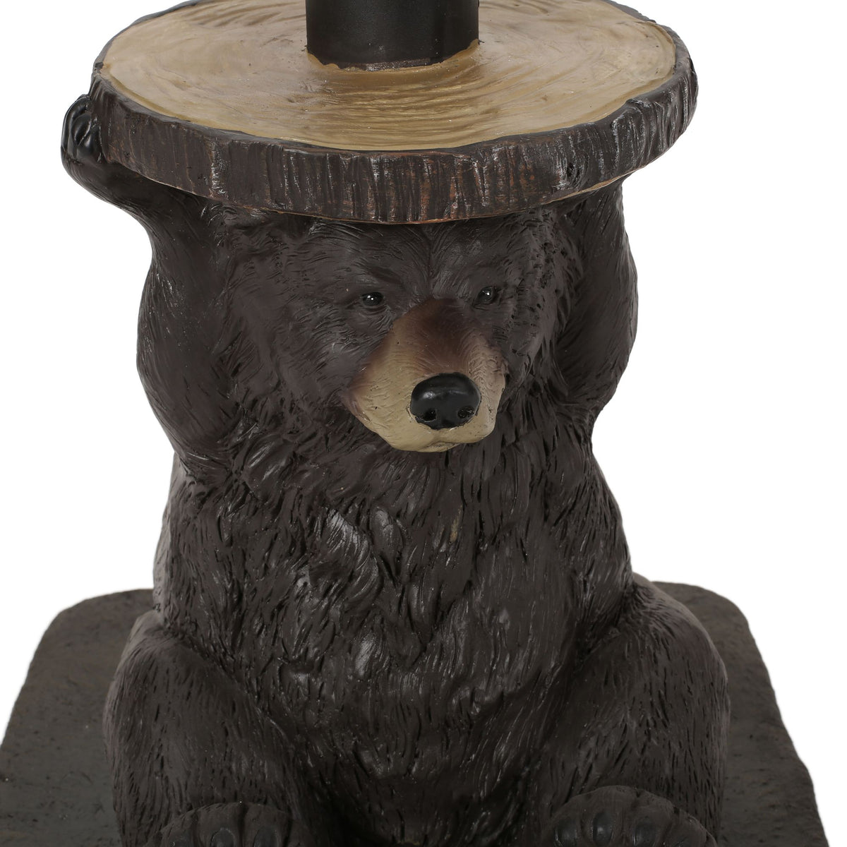 Dark Brown Bear Umbrella Base with Handcrafted Detail