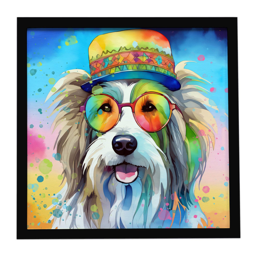 Bearded Collie Hippie Dawg Framed Wall Art