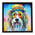 Bearded Collie Hippie Dawg Framed Wall Art