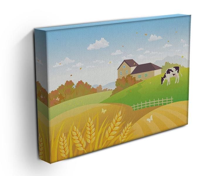 Grazing Cow in a Fall Countryside Wall Art
