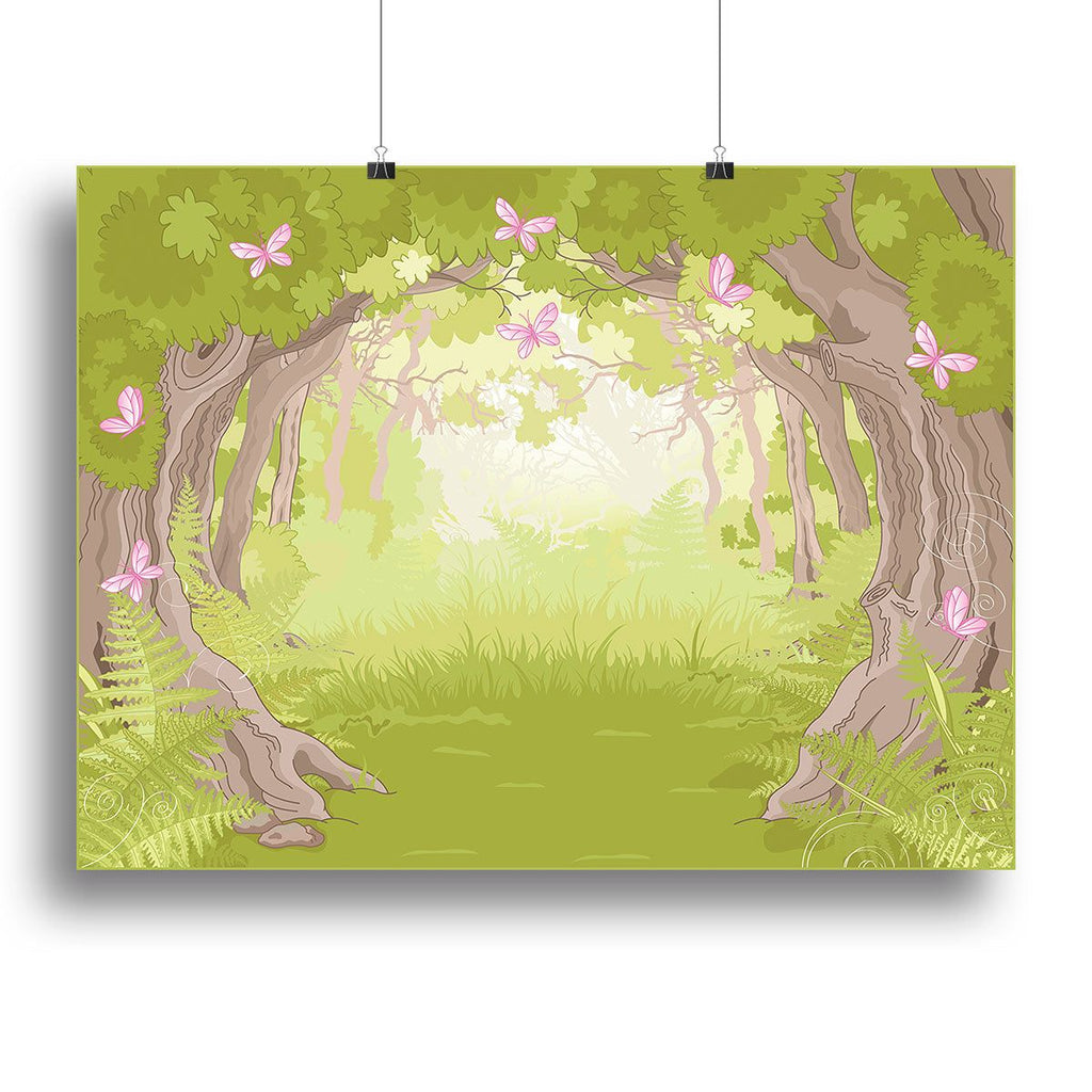 Beautiful Glade in the Magic forest Canvas Print or Poster - Large (24" x 16") / Standard Framed Canvas Print