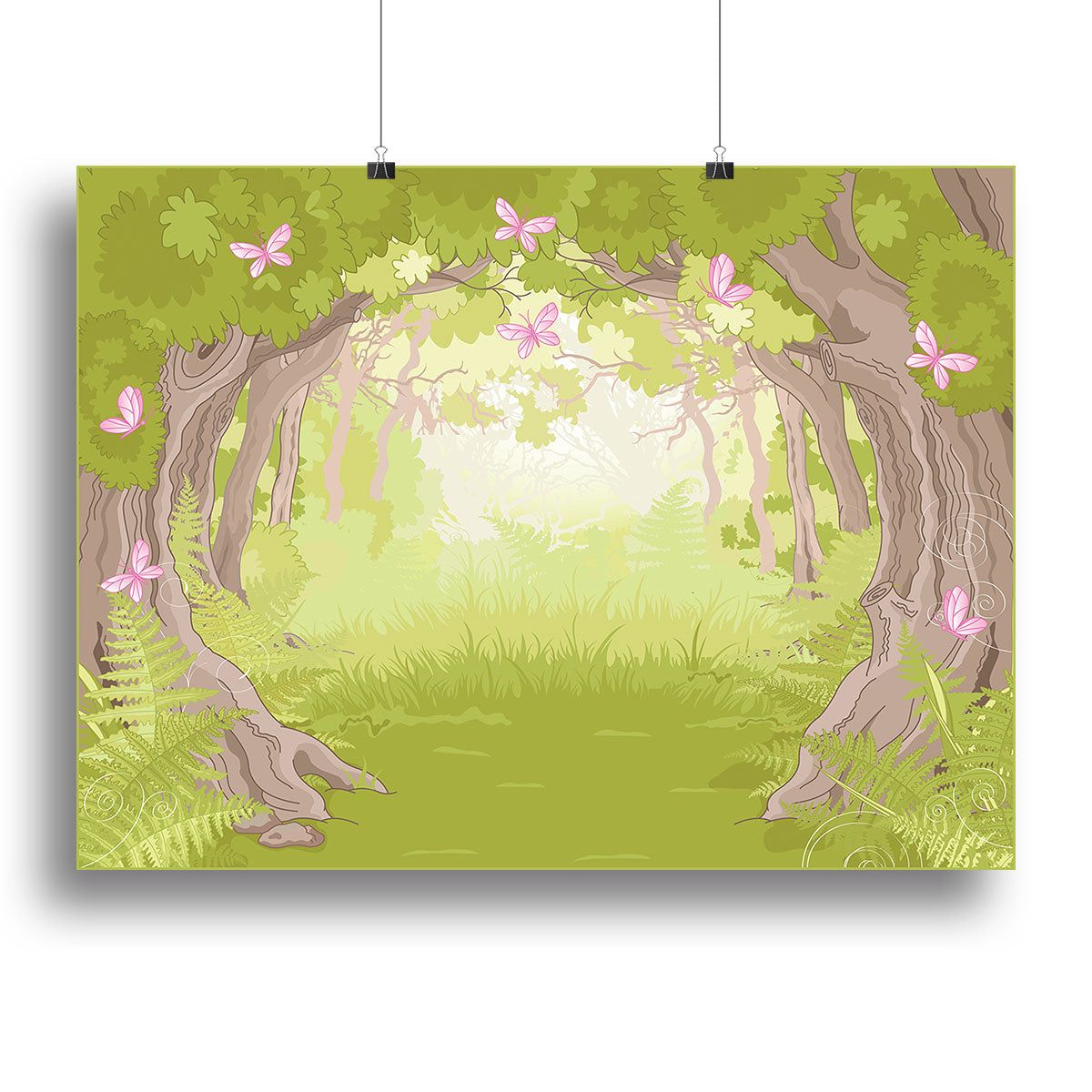 Beautiful Glade in the Magic forest Canvas Print or Poster - Large (24" x 16") / Standard Framed Canvas Print
