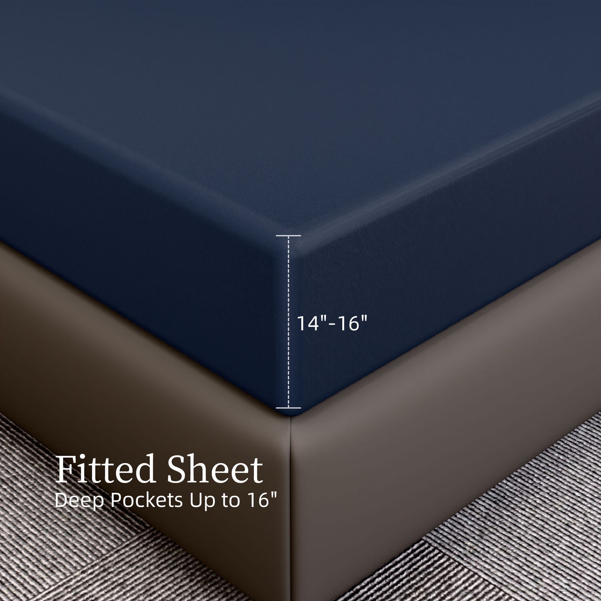 Ultra-Soft Brushed Microfiber Full Sheet Set – Navy Blue, 4 Piece