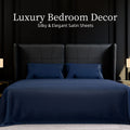 King Bed Sheet Set - Ultra-Soft Brushed Microfiber, 4-Piece, Deep Pocket, Fade & Wrinkle Resistant (Navy Blue)