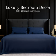 King Bed Sheet Set - Ultra-Soft Brushed Microfiber, 4-Piece, Deep Pocket, Fade & Wrinkle Resistant (Navy Blue)