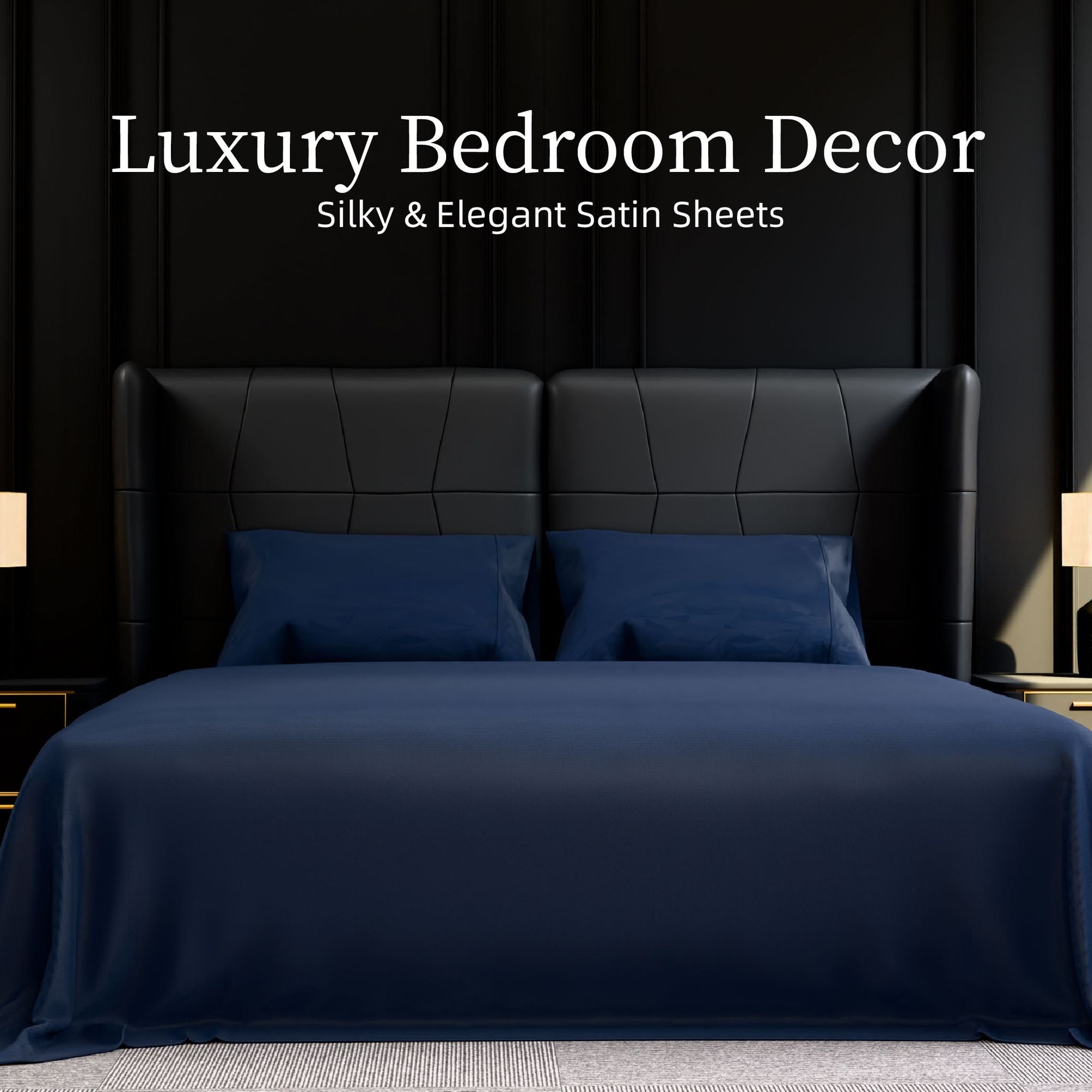 King Bed Sheet Set - Ultra-Soft Brushed Microfiber, 4-Piece, Deep Pocket, Fade & Wrinkle Resistant (Navy Blue)