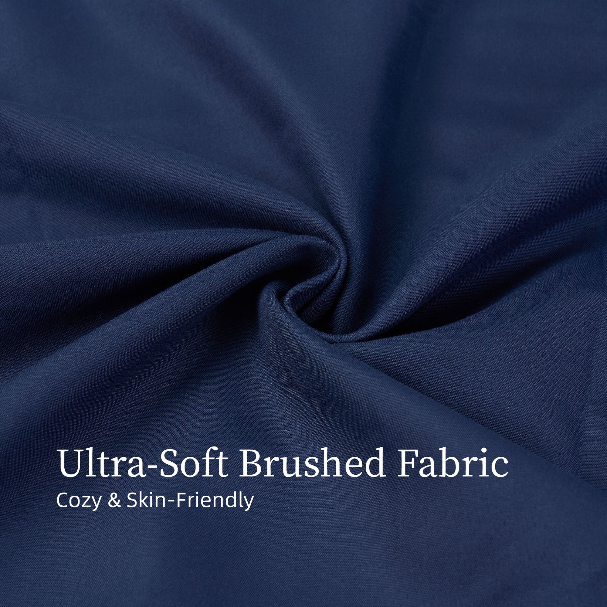 Ultra-Soft Brushed Microfiber Queen Sheet Set - Navy Blue