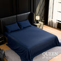 Ultra-Soft Brushed Microfiber Queen Sheet Set - Navy Blue