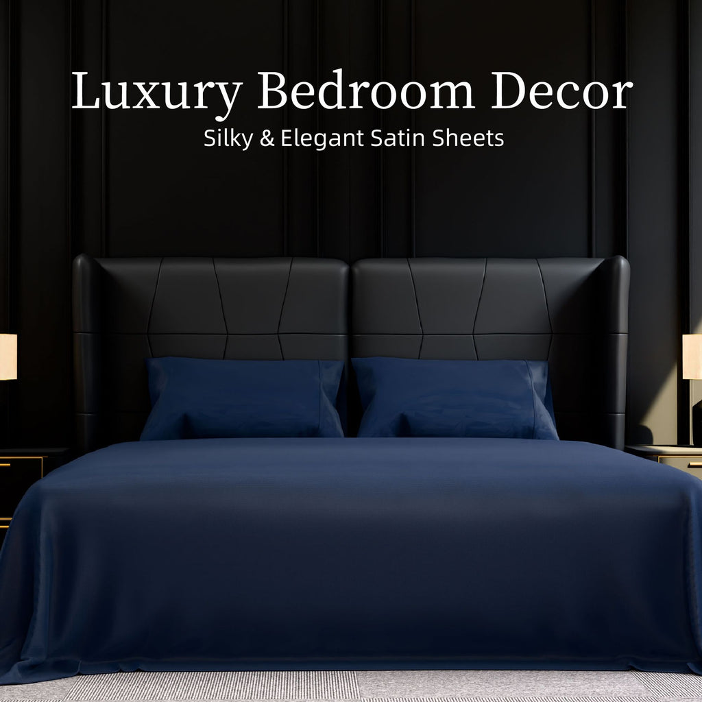 Ultra-Soft Brushed Microfiber Queen Sheet Set - Navy Blue