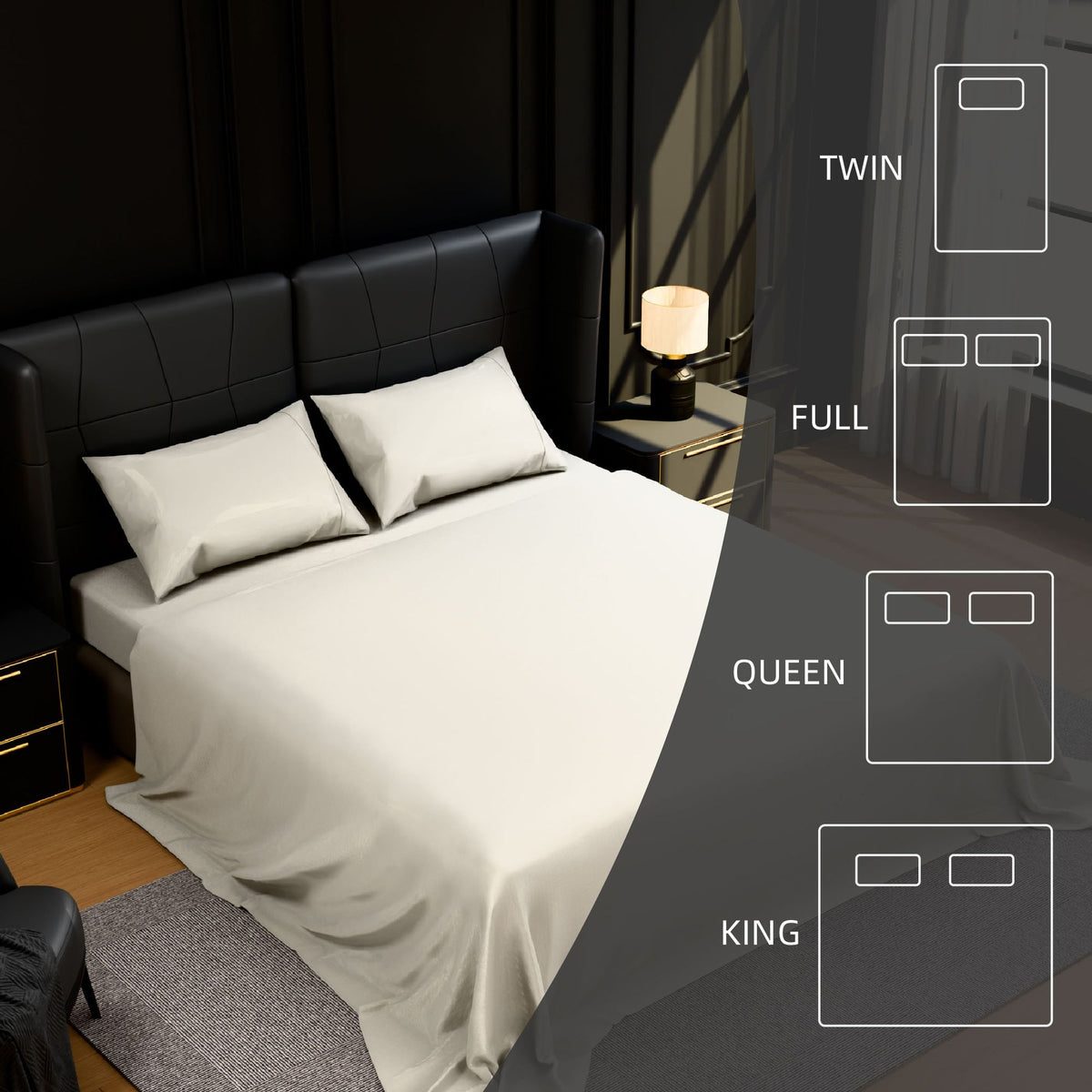 White Queen Four-Piece Easy-Care Sheet Set