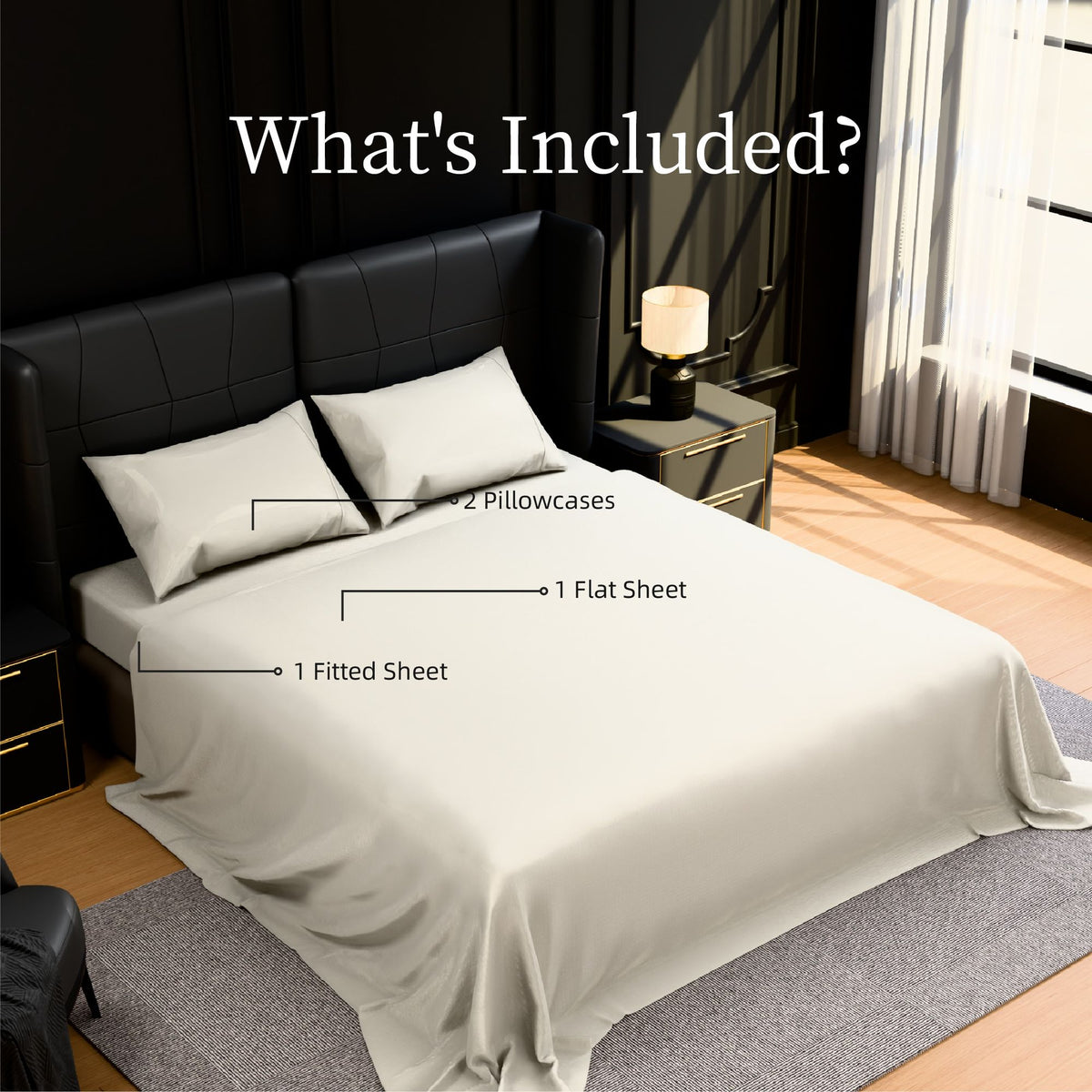 White Queen Four-Piece Easy-Care Sheet Set