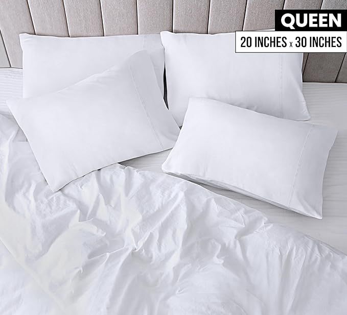 Soft Brushed Queen Pillowcases with Envelope Closure