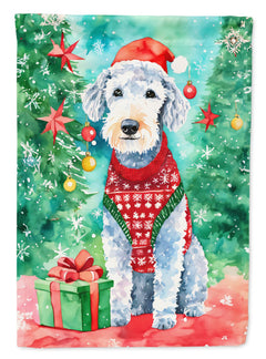 Bedlington Terrier Christmas Garden Flag – Vibrant Outdoor Yard Decor