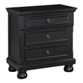 Bedroom Furniture Black Finish Bun Nightstand with Hidden Drawer Casual Transitional