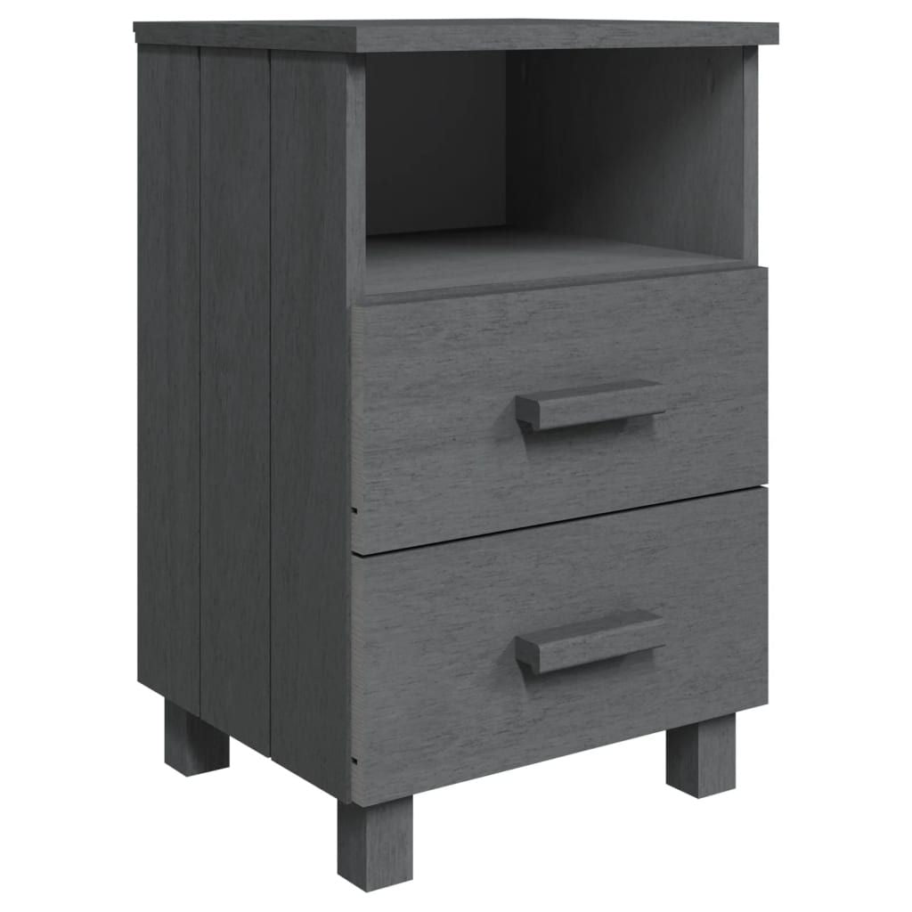 HAMAR Dark Gray Bedside Cabinet with Open Storage