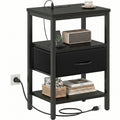 Bedside Table with Integrated Charging Station