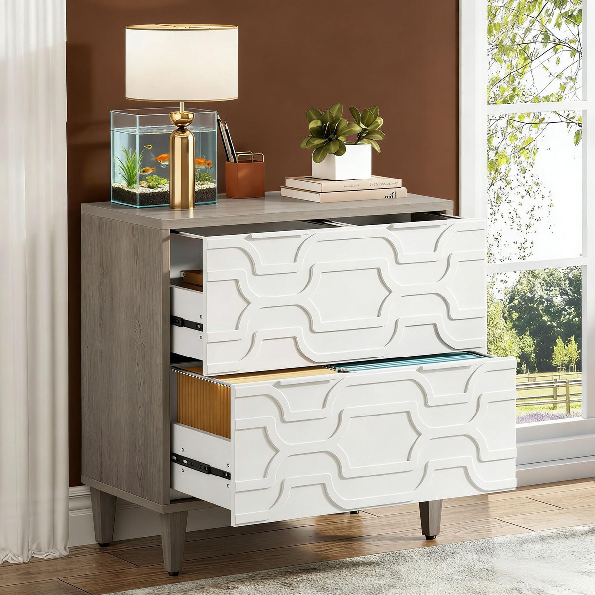 Two-Drawer File Cabinet for Home Office Organization