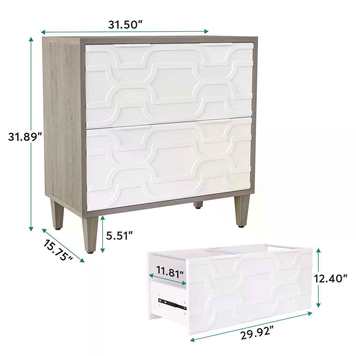 Two-Drawer File Cabinet for Home Office Organization