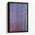 Beech Forest by Klimt Floating Framed Canvas Art - 12" x 8" / 30cm x 20cm (approx) / Black