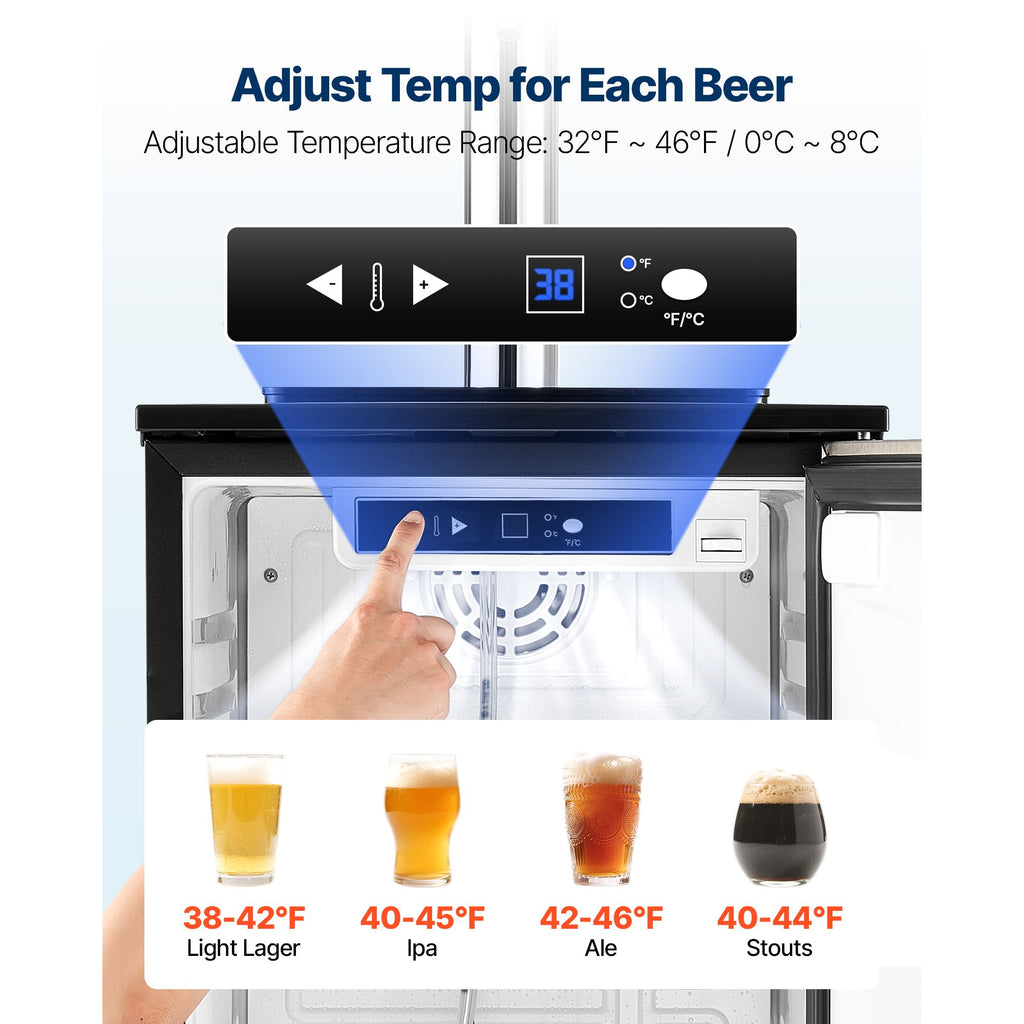 Commercial Draft Beer Kegerator – Single Tap, Holds 1 Sixth Keg