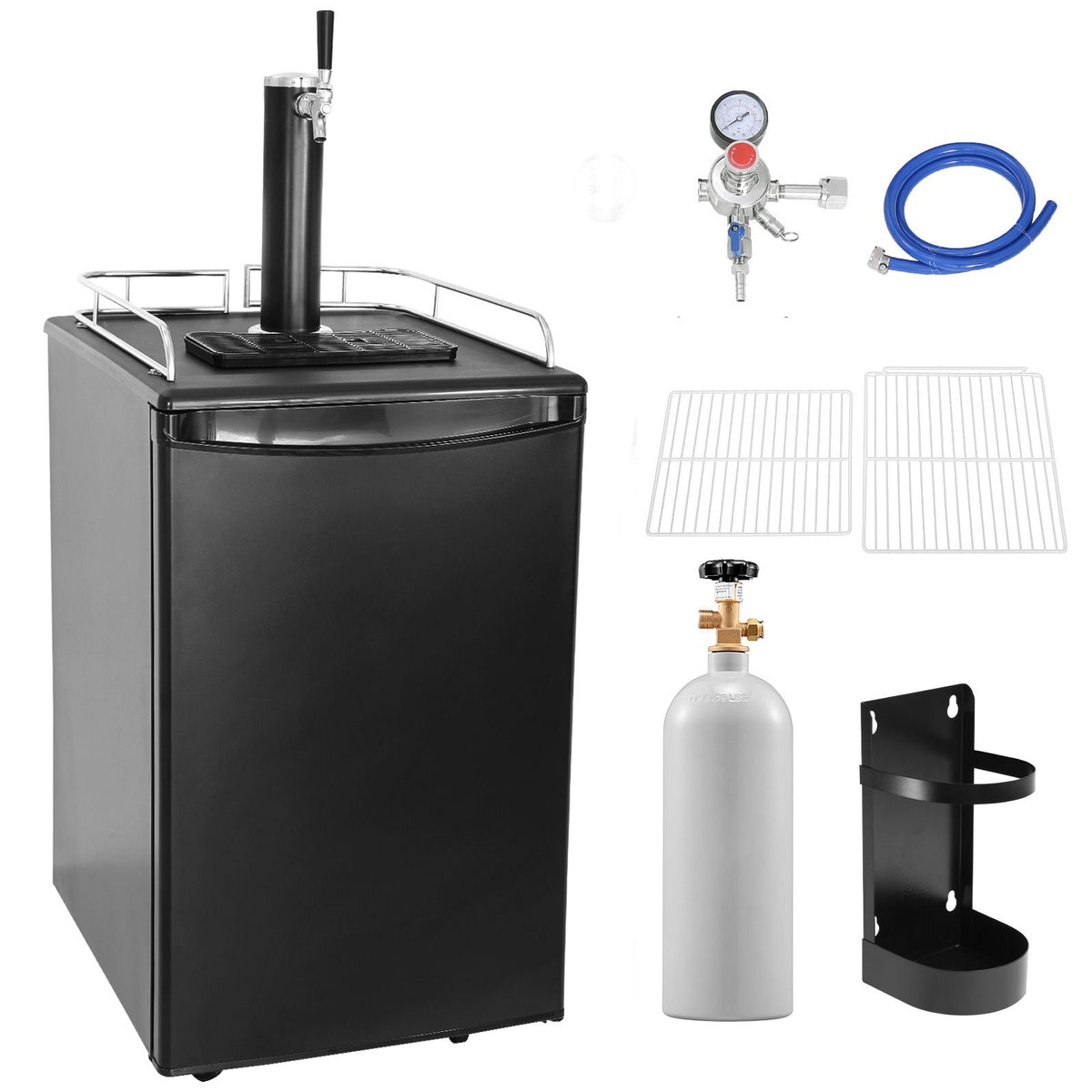 Single-Tap Kegerator with Adjustable Cooling and Mobile Base