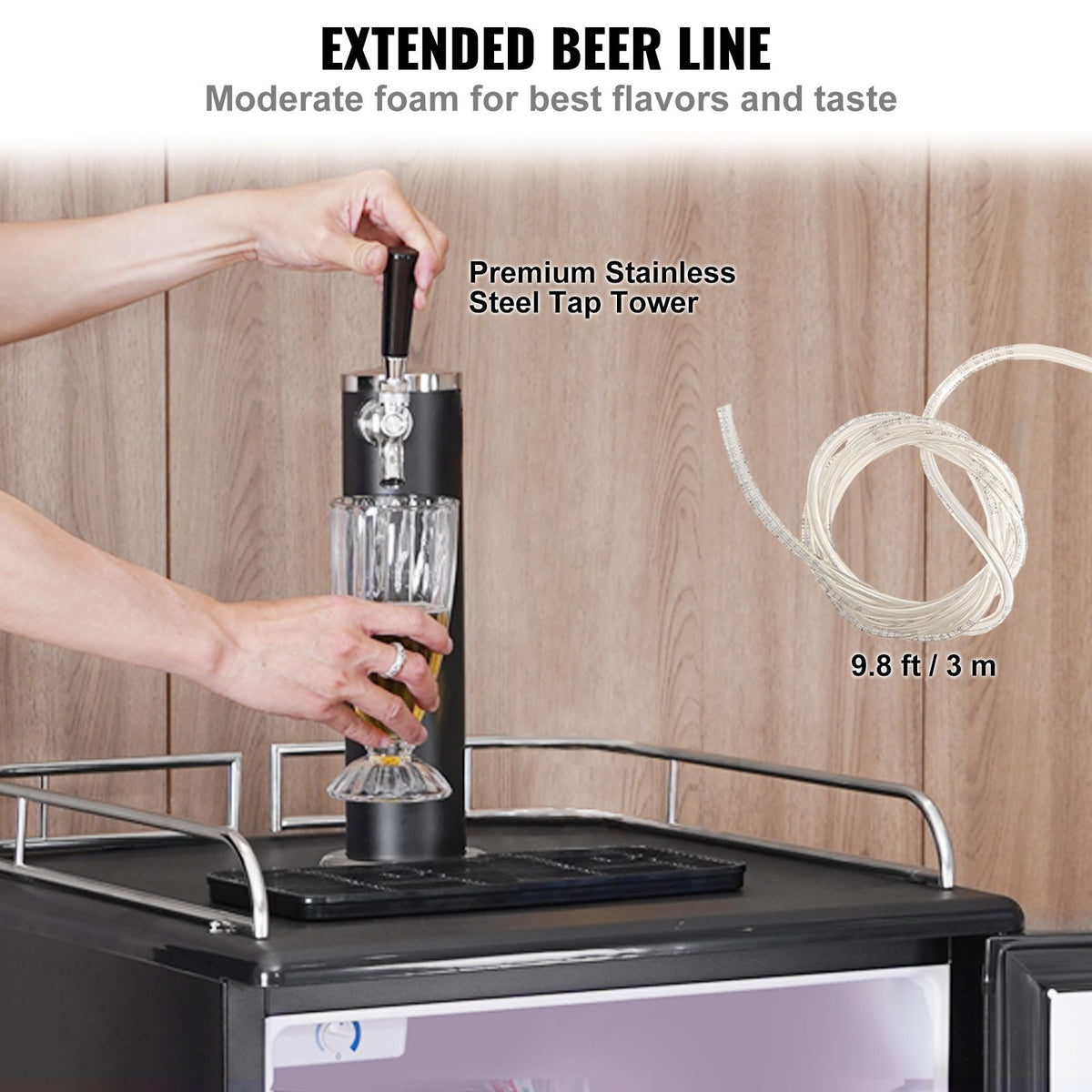 Single Tap Beer Kegerator with Digital Temperature Control and Fan Cooling System