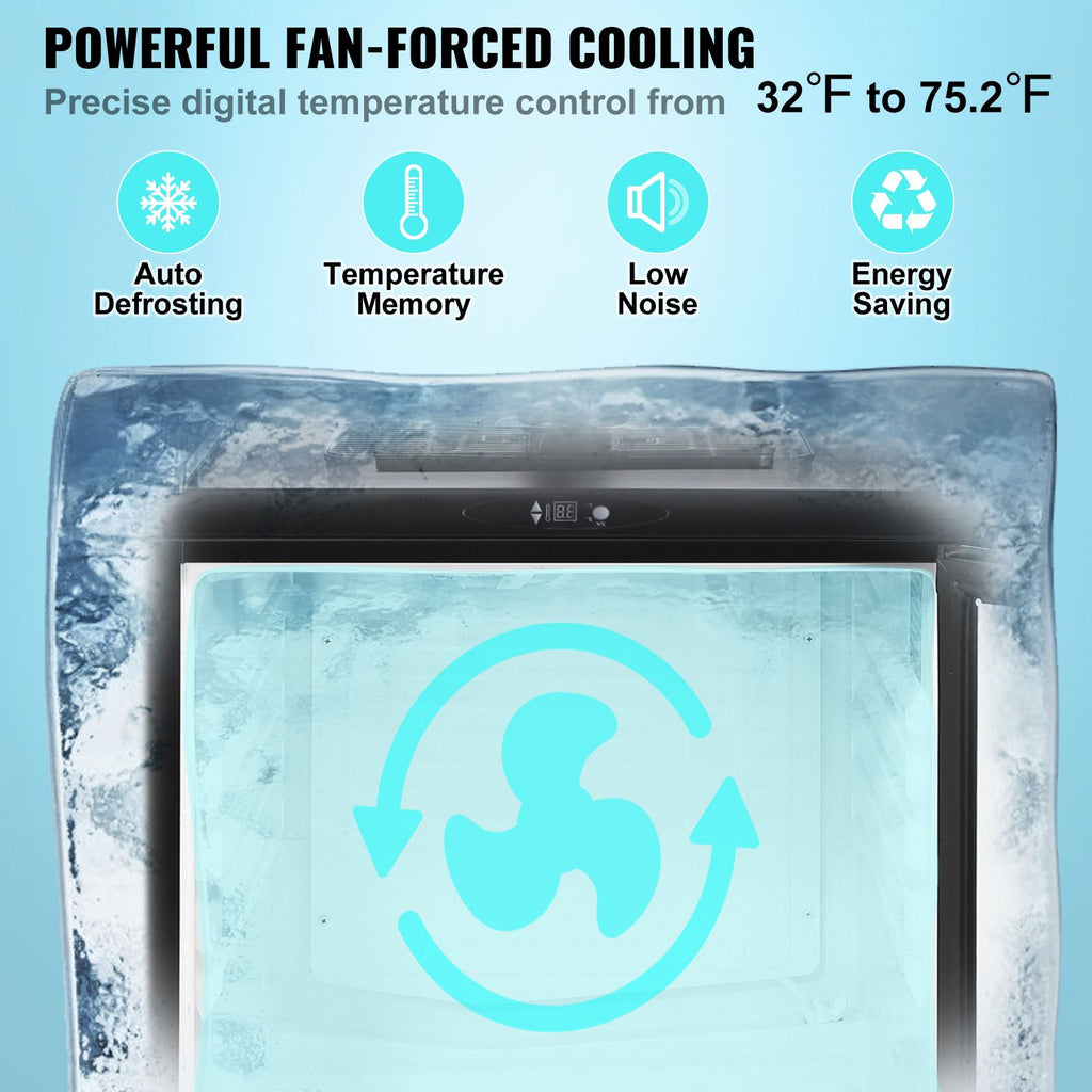 Single Tap Beer Kegerator with Digital Temperature Control and Fan Cooling System