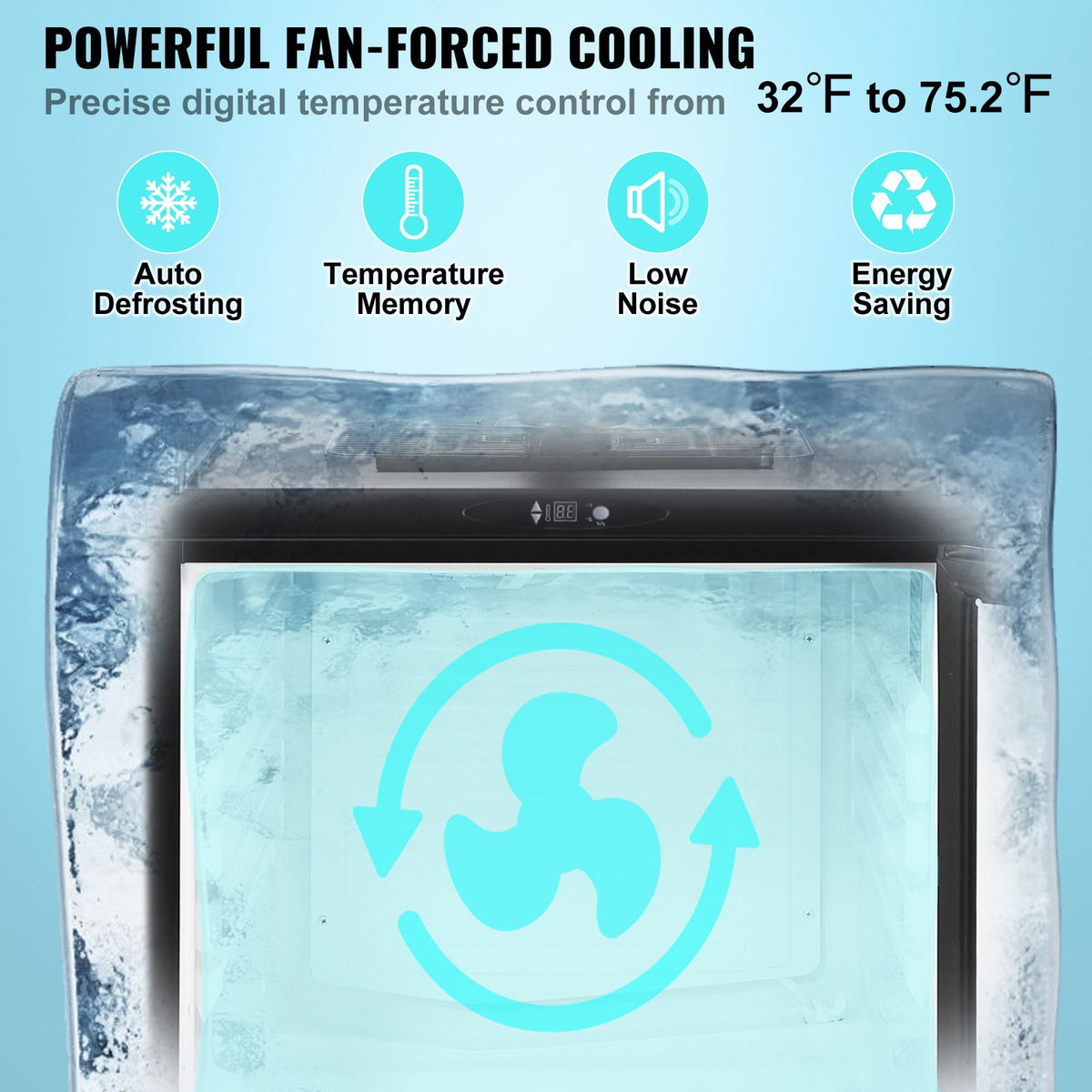 Single Tap Beer Kegerator with Digital Temperature Control and Fan Cooling System