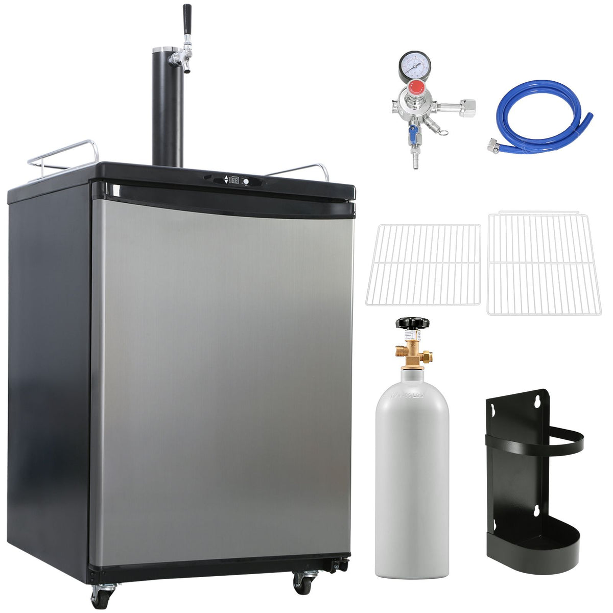 Single Tap Beer Kegerator with Digital Temperature Control and Fan Cooling System