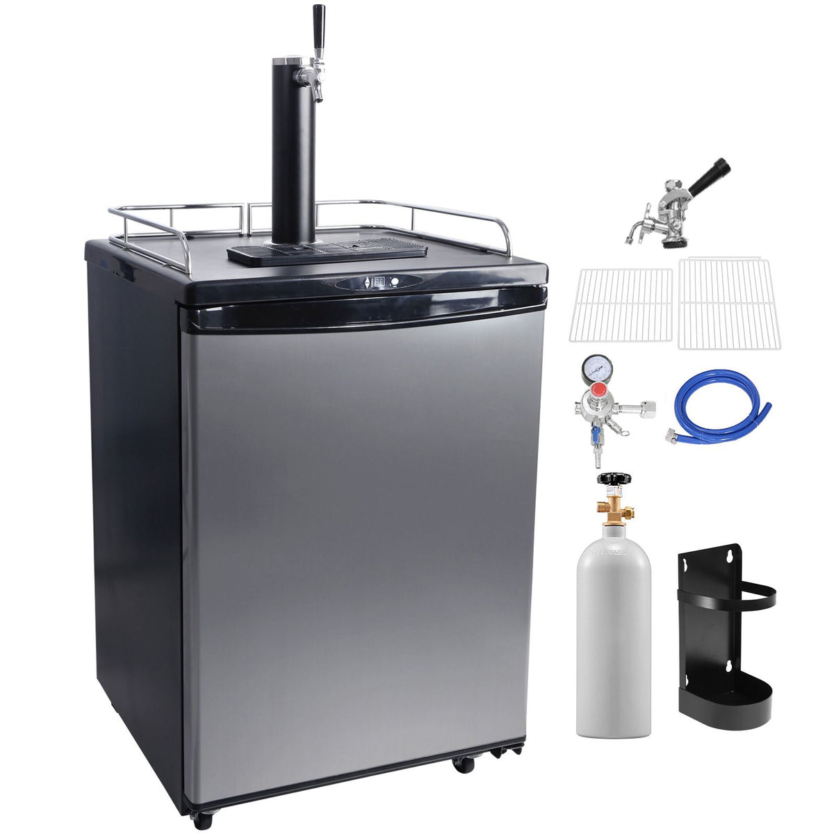 Single Tap Beer Kegerator with Digital Temperature Control and Fan Cooling System