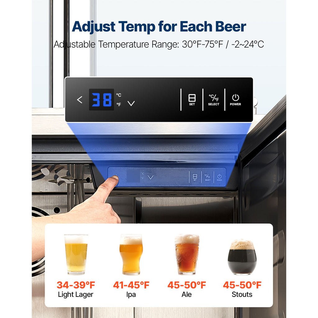 VEVOR Triple-Tap Commercial Draft Beer Kegerator