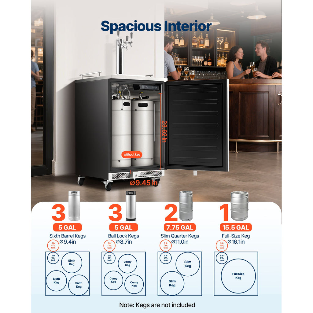 VEVOR Triple-Tap Commercial Draft Beer Kegerator