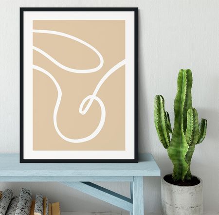 Beige Lines 02 Framed Print