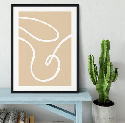 Beige Lines 02 Framed Print