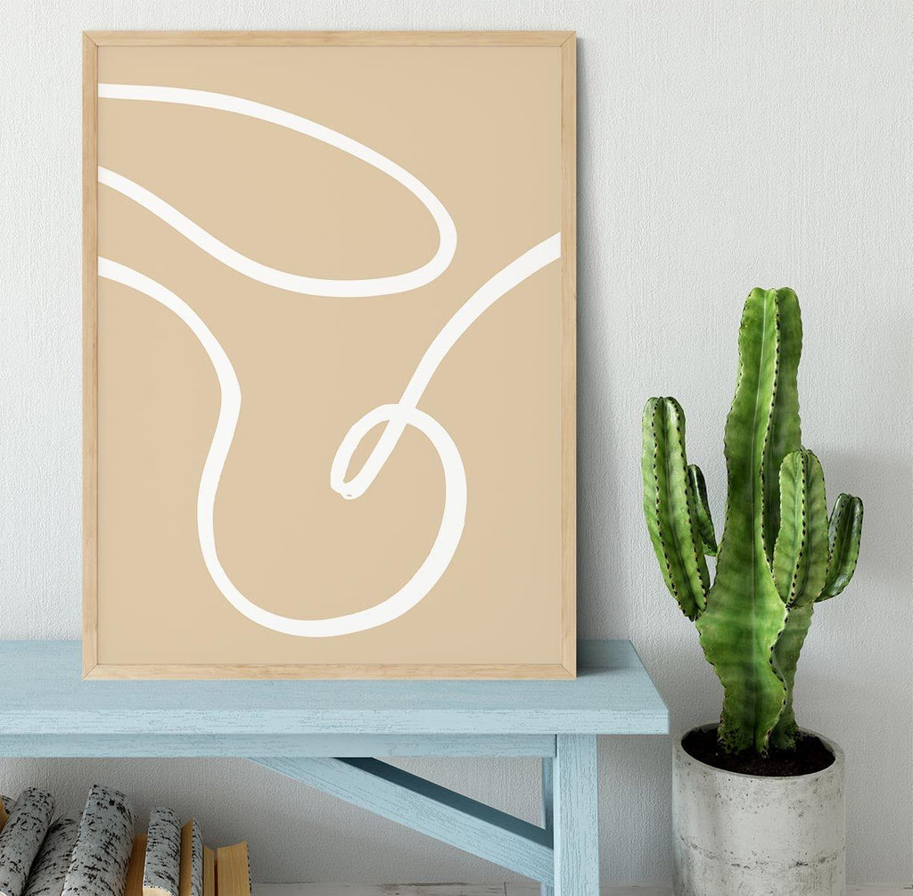 Beige Lines 02 Framed Print