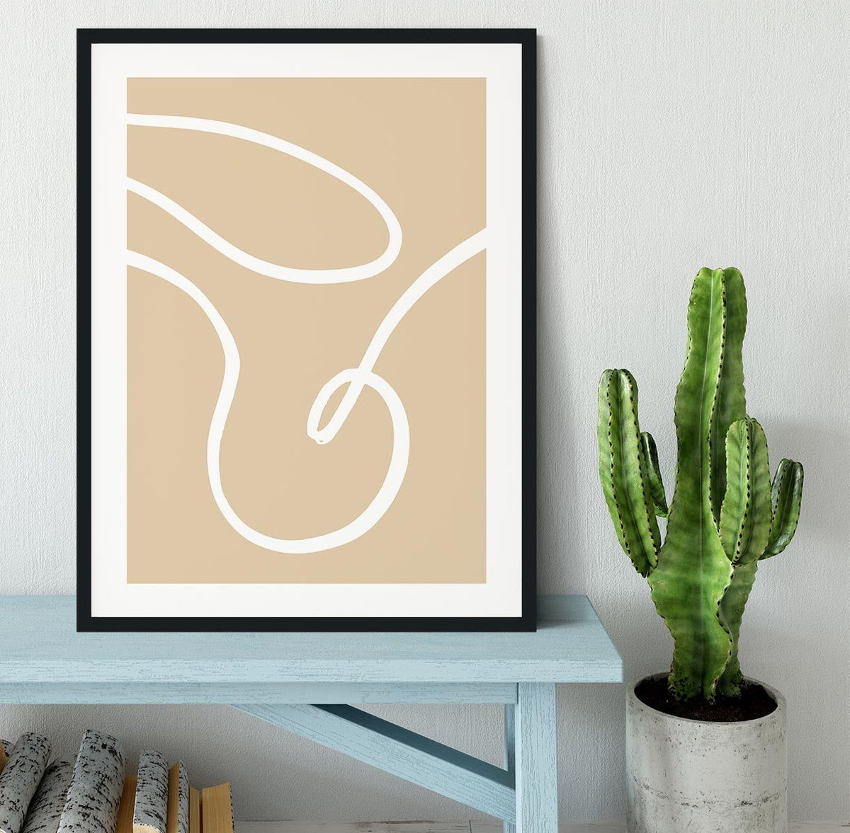 Beige Lines 02 Framed Print
