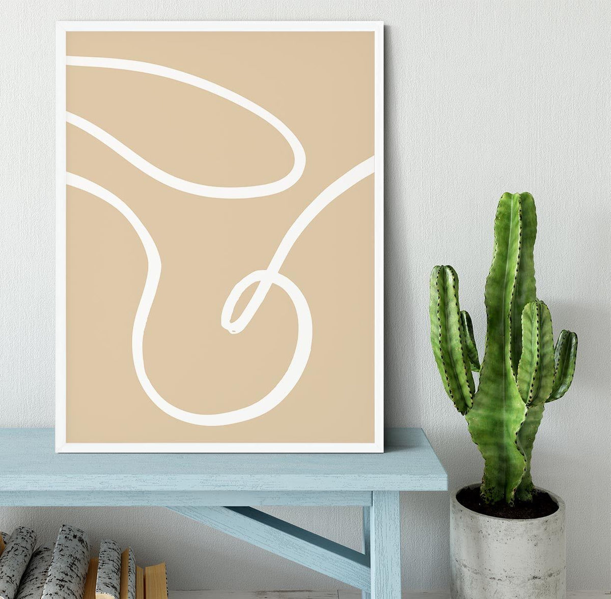 Beige Lines 02 Framed Print