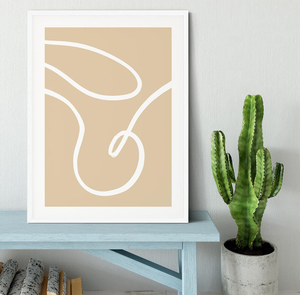 Beige Lines 02 Framed Print
